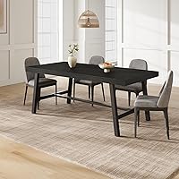 Vista 4 de GarveeHome Mesa de Comedor Industrial para 6-8 Personas, Mesa de Cocina de Madera de 70.87" de Largo con Marco de Metal Resistente y Acabado Negro