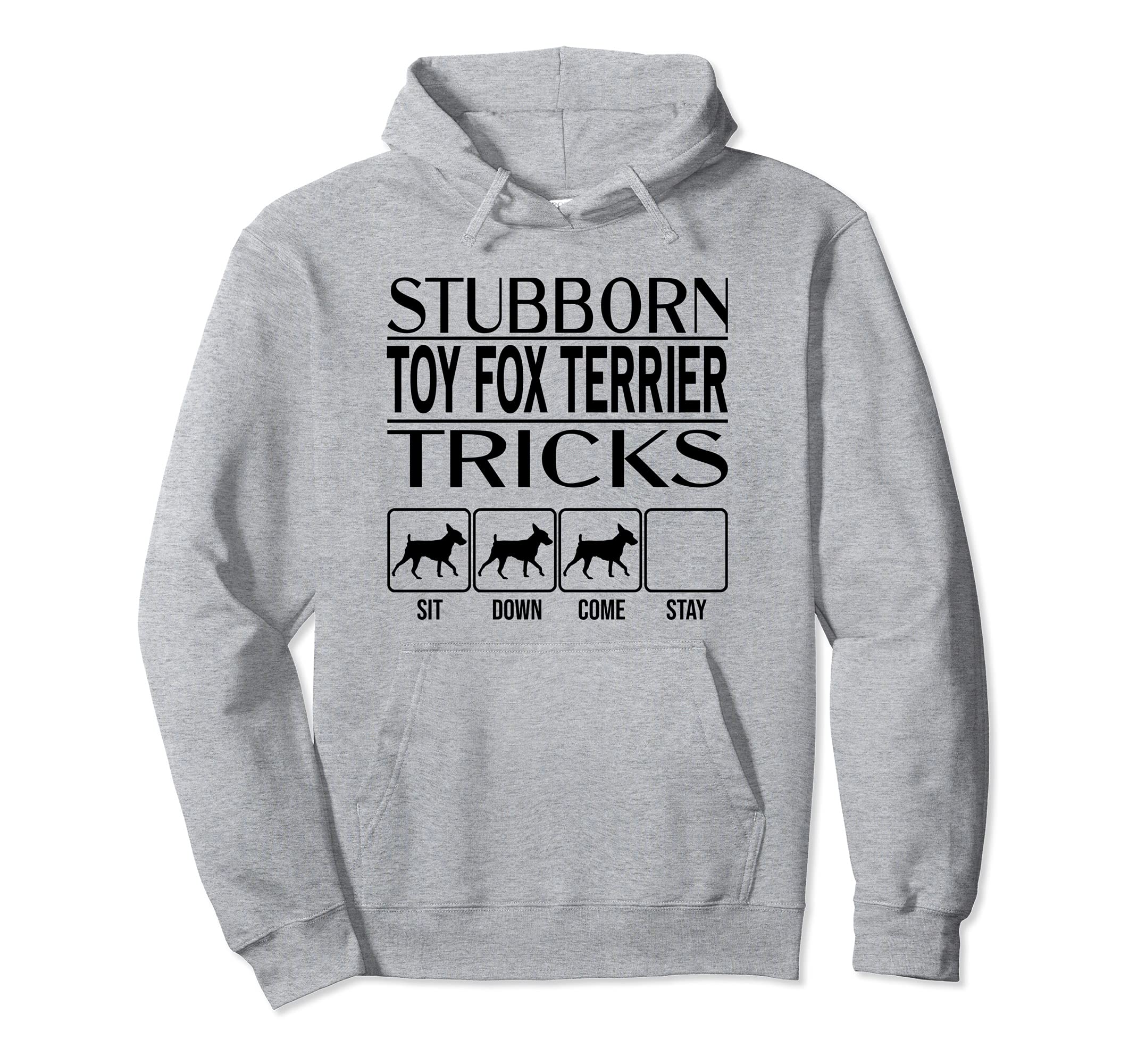 Stubborn Dog Tricks, dog gift idea, Funny Toy Fox Terrier Pullover Hoodie, Grey