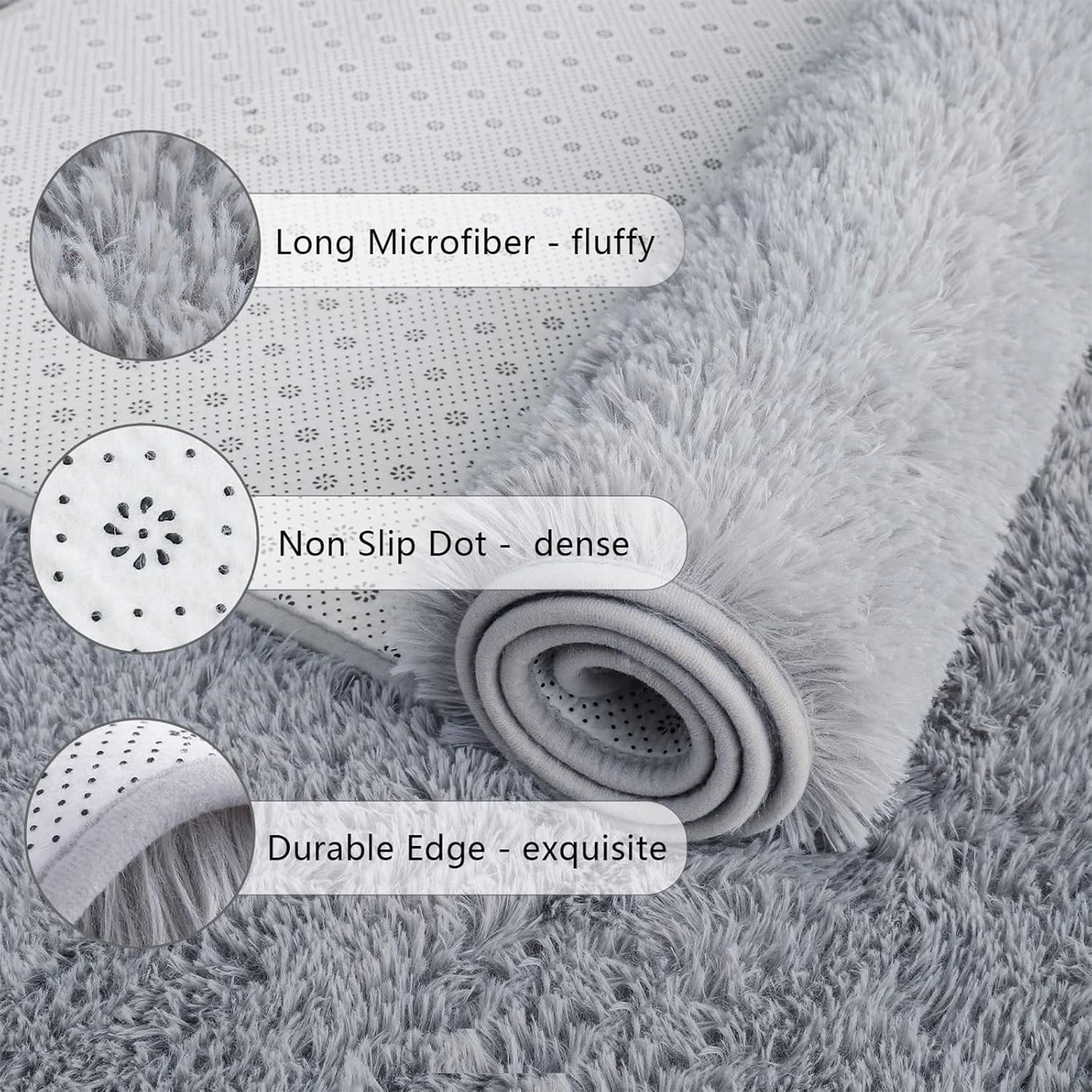 Tapis de Chambre 80 x 300 cm Antidérapant, Doux Au Toucher Lavable Tapis Intérieur Extérieur Facile à Nettoyer pour Salon, Chambre à Coucher, Bureau, Blanc
