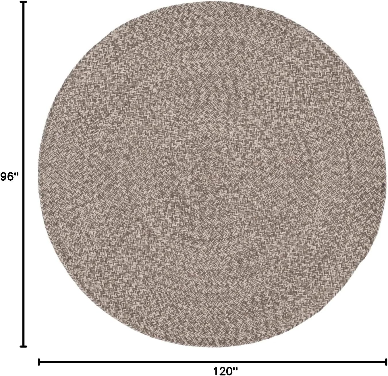 SAFAVIEH Braided Collection Area Rug - 8' x 10' Oval, Ivory & Beige, Handmade Woven Cotton, Boho Reversible Style, Ideal for Living Room, Bedroom, Dining Space (BRD256B)