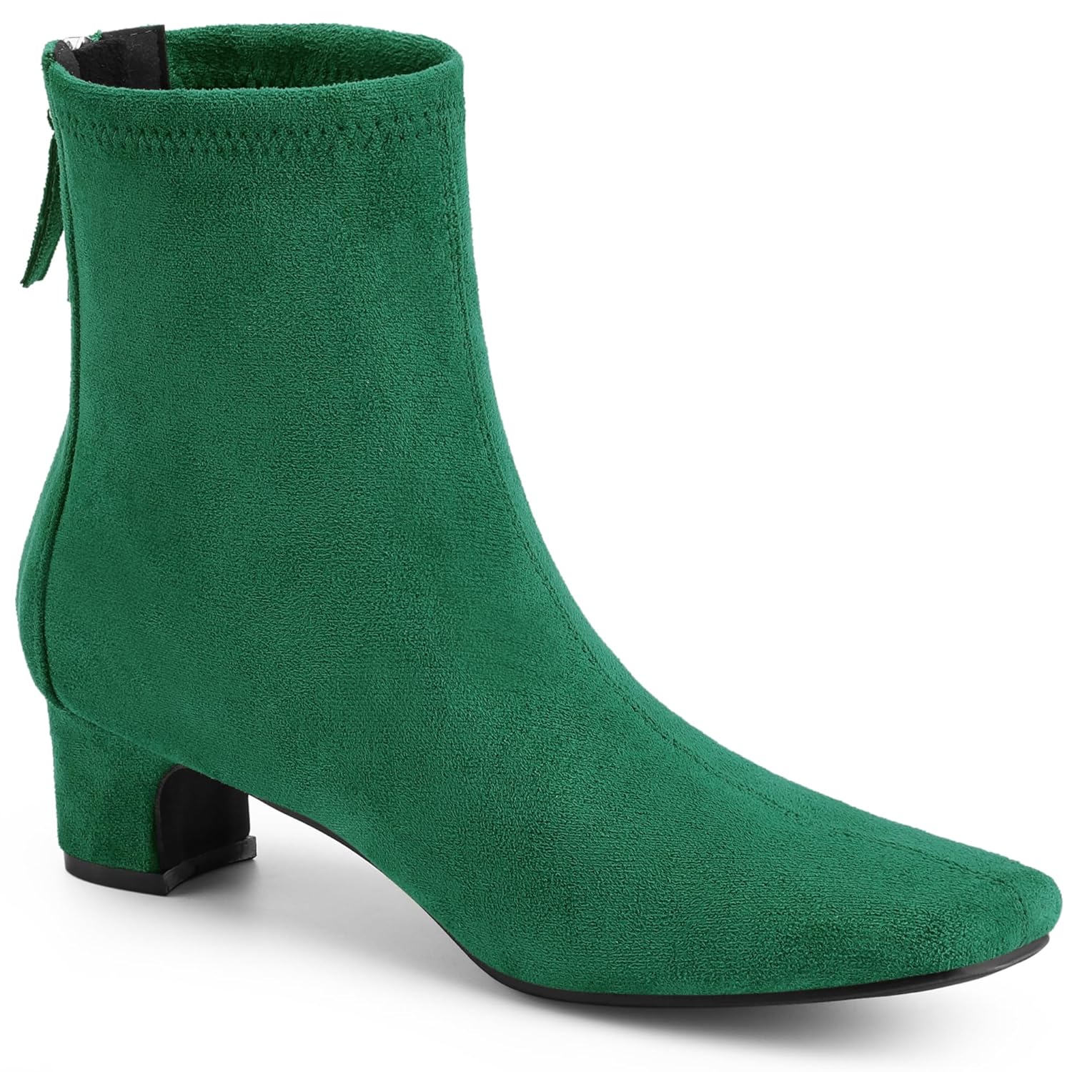 Allegra K Womens Square Toe Ankle Boots Chunky Low Heels Boots