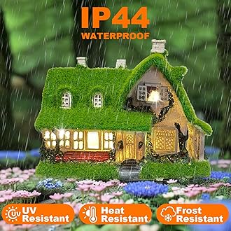 Solar Garden Outdoor Statue Light - Fairy House Lawn Decoration for Patio, Balcony, and Yard - Unique Gift for Any Occasion