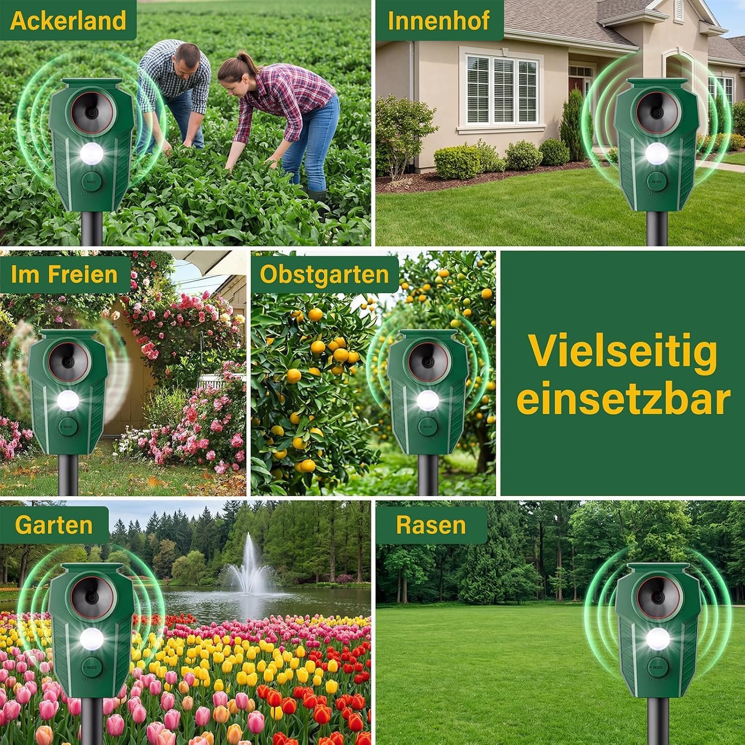 MEKEET Katzenschreck Ultraschall für Garten, Solar Katzenabwehr, Marderschreck Garten mit Blitzlicht & PIR, IP65 Wasserdicht, Katzenschreck Marderschreck Vogelabwehr für G-Arten Terrasse Beete