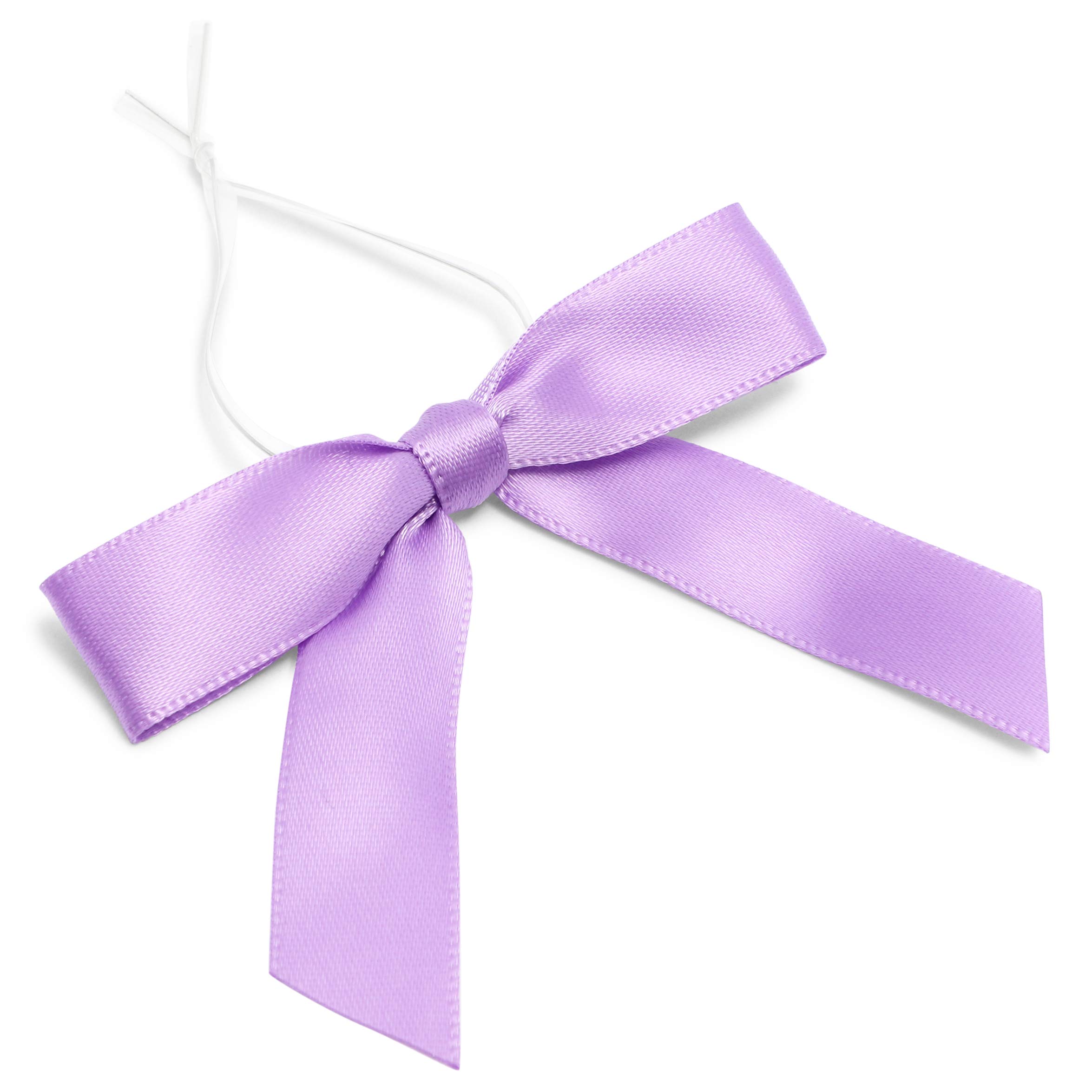 Bright Creations 100 Pack Purple Twist Tie Bows for Treat Bags, 3" Small Satin Ribbons for Craft Decoration, Gift Wrap, Themed Party Favors, Baked Goods - Purple Bow