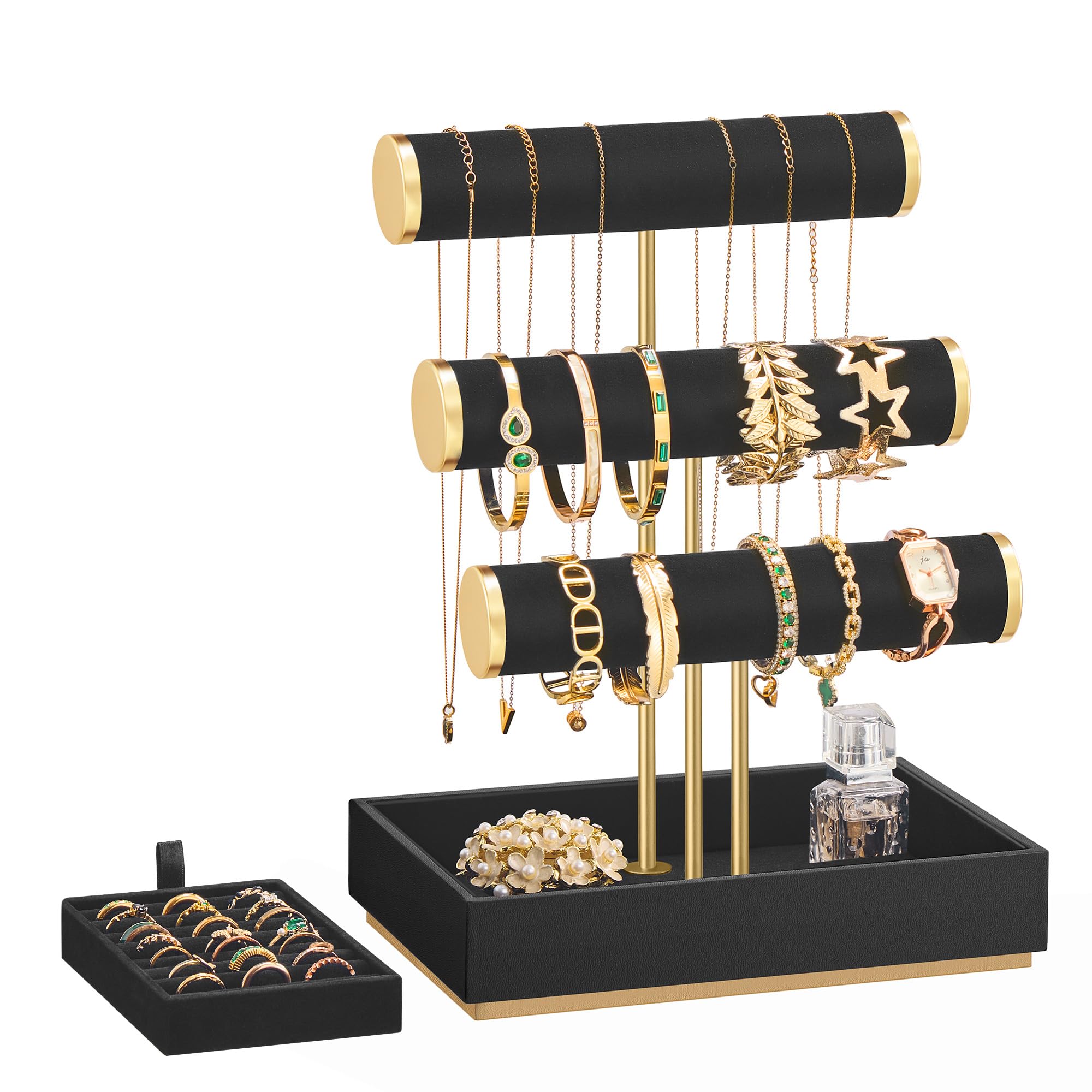 Présentoir à Bijoux SONGMICS Amovible en Velours pour Éviter les Rayures