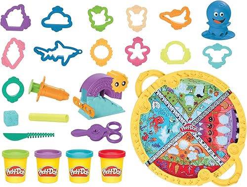Miniatura 16 de Play-Doh Juego de iniciación Fold & Go Playmat con 19 accesorios, juguetes preescolares para niñas y niños de 3 años en adelante, artes y