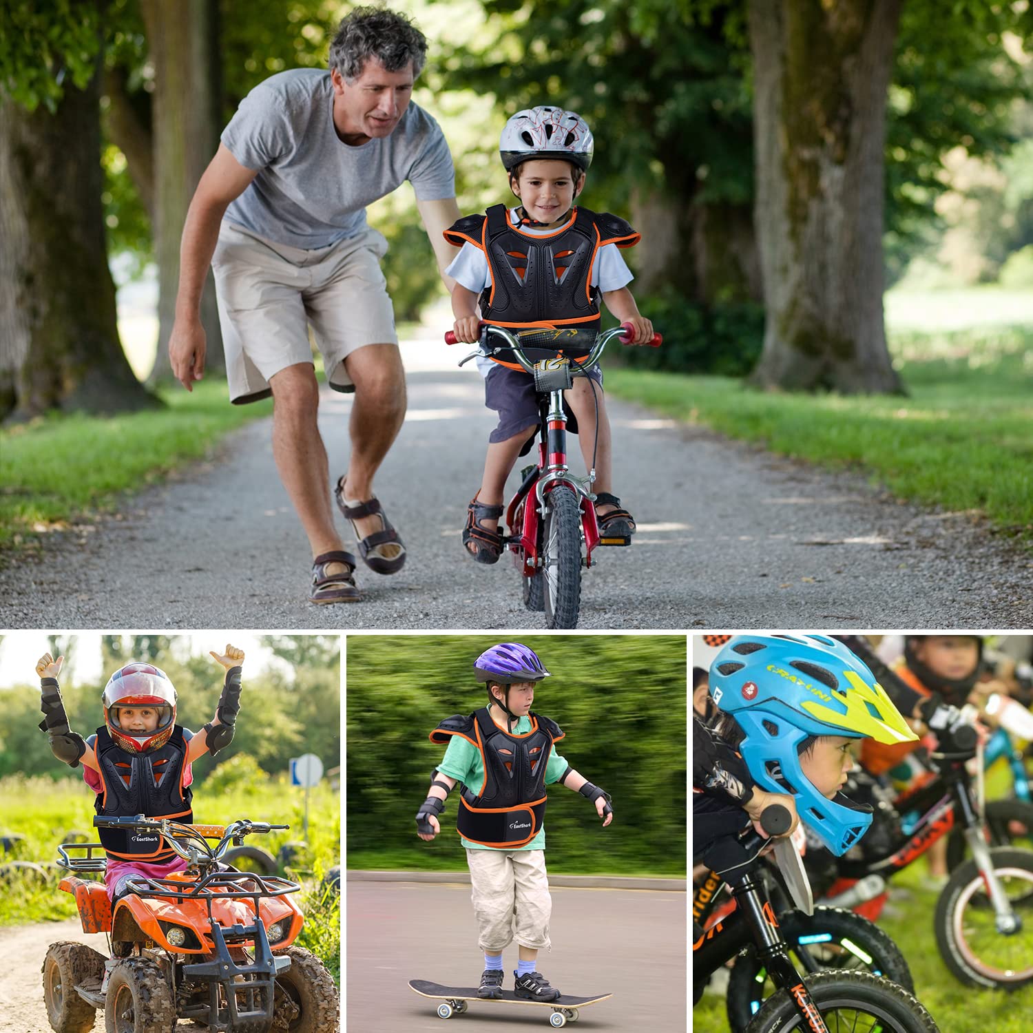 EastShark Kids Dirt Bike Body Chest Spine Protector Vest Protective for Mountain Biking Cycling Kids Dirt Bike