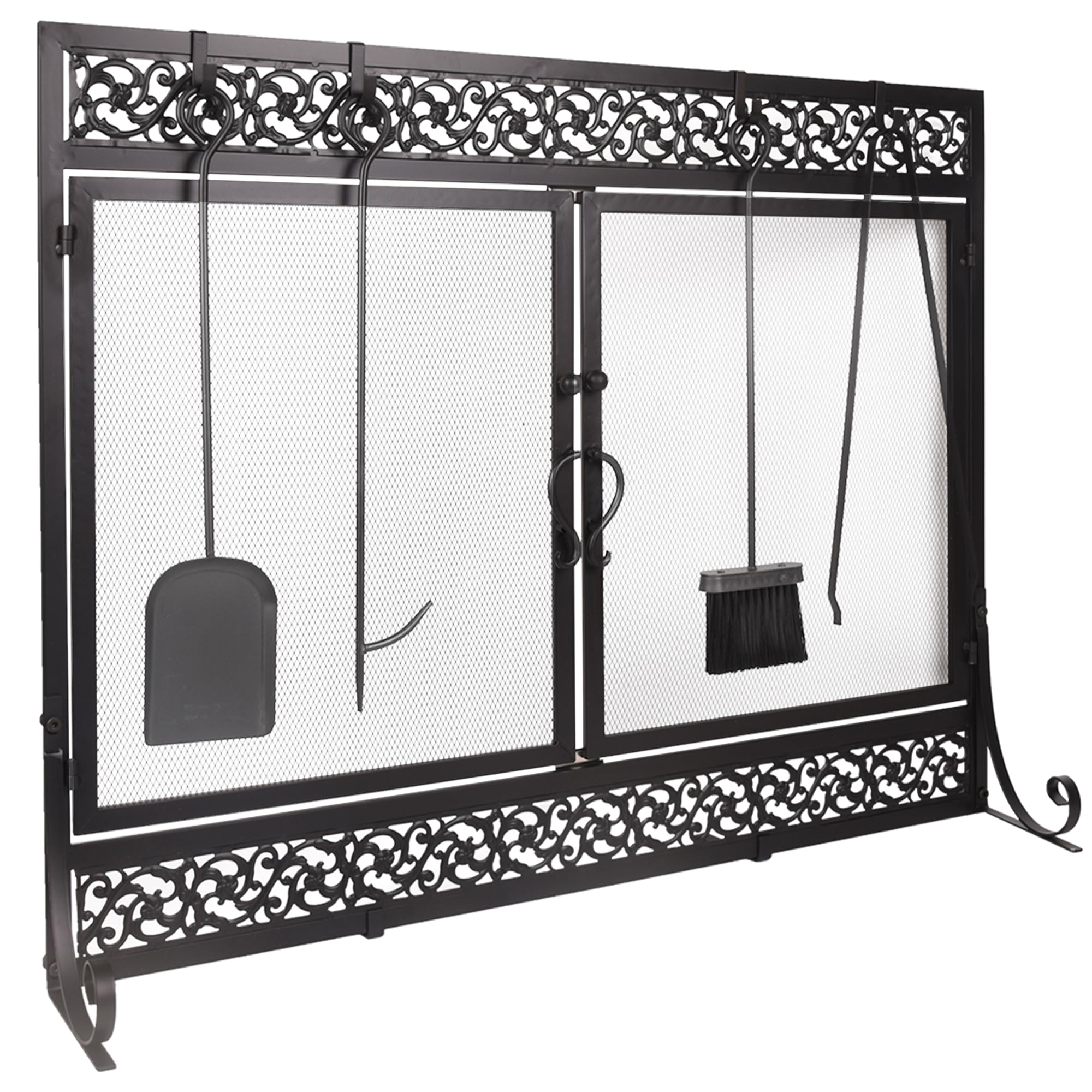 Amazon.com: Scrollwork Metal Fireplace Screen - Double Doors