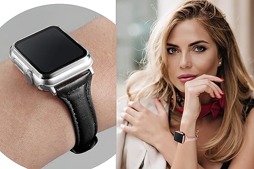 Miniatura 6 de Secbolt Funda compatible con Apple Watch Band de 1.496 pulgadas, 1.575 pulgadas, 1.654 pulgadas, con protector de pantalla de vidrio templado