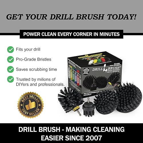 Miniatura 6 de Juego de 4 cepillos de limpieza para parrilla de barbacoa, ultra rígidos, funciona con taladro, reemplazo de cepillos de alambre para eliminación de