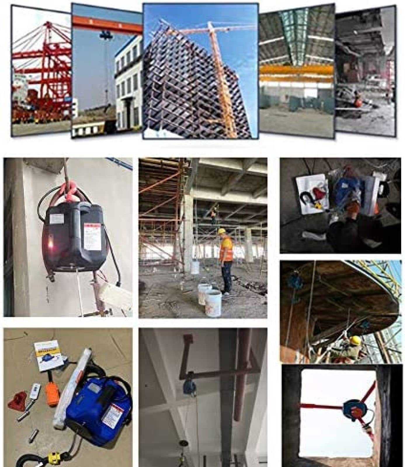 Verricello elettrico portatile con telecomando wireless, blocco di trazione manuale, sollevamento a fune in acciaio, capacità 100-500 kg, ideale per sollevamento pesante