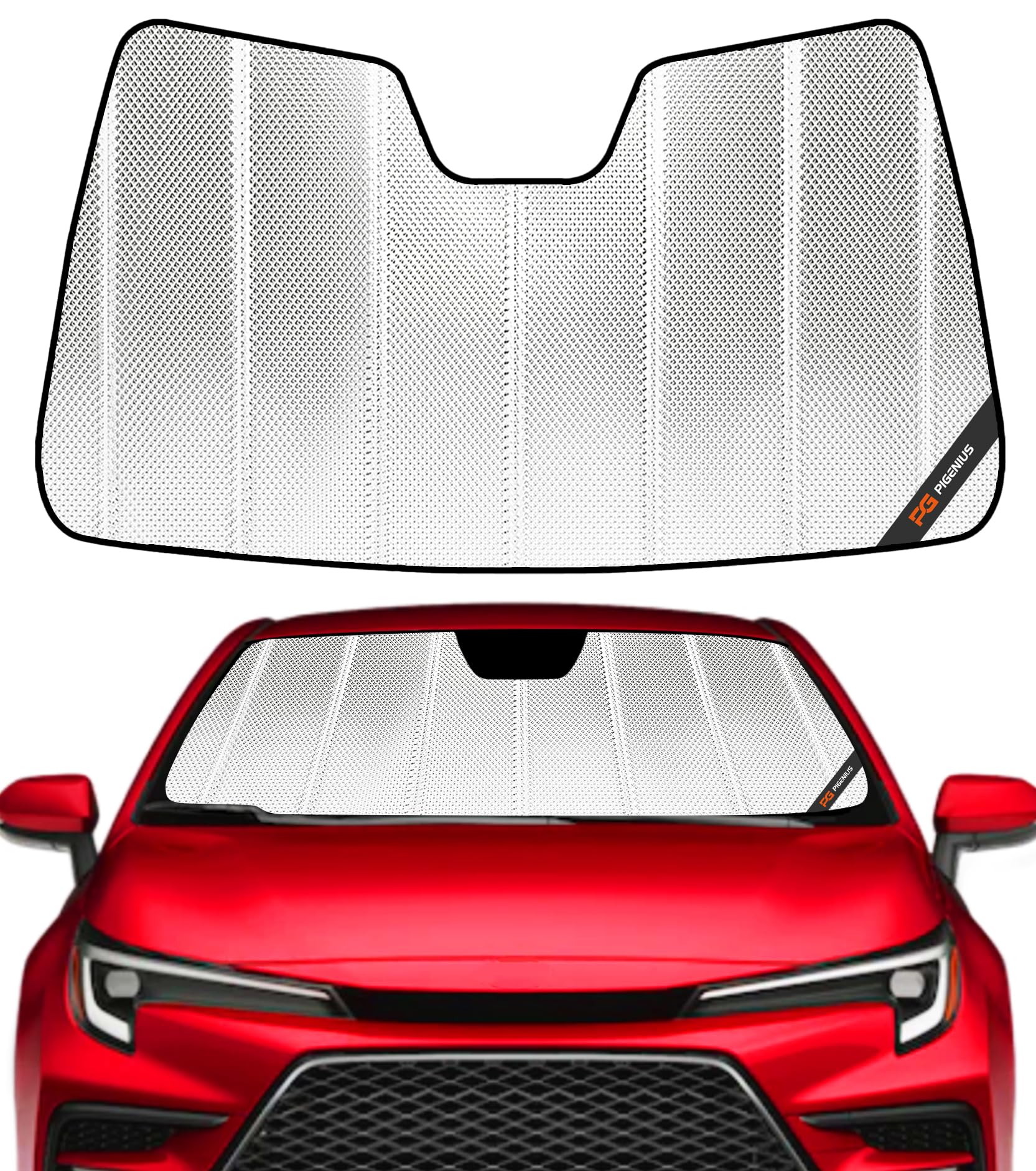 Parasol de parabrisas Pigenius para Toyota Corolla Hatchback 2019-2025, Corolla Sedan 2020-2025. Película de aluminio reflectante para parabrisas delantero - BLAZBLOCK