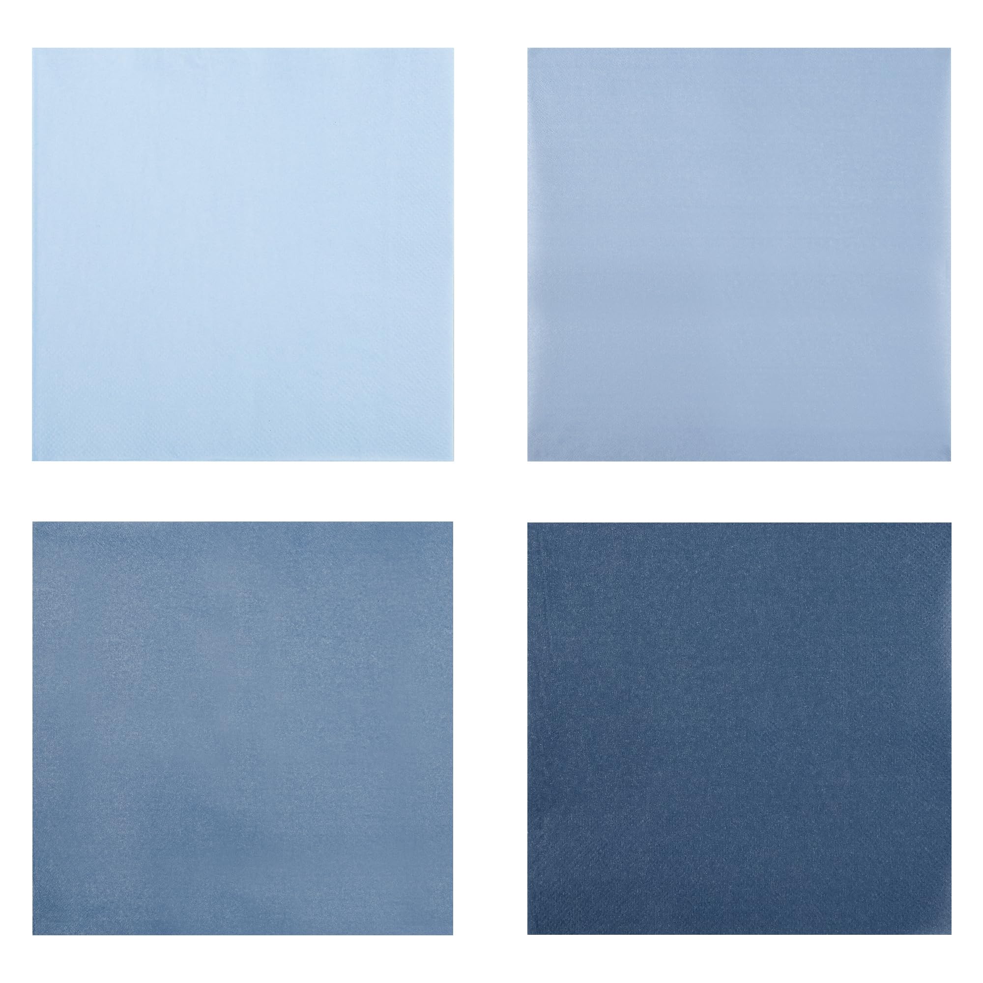 Photo 1 of 100Pcs Dusty Blue Party Napkins Gradient Blue Disposable Paper Napkins 4 Colors 6.5" Luncheon Cocktail Napkin for Birthday Wedding Baby Shower Party Supplies