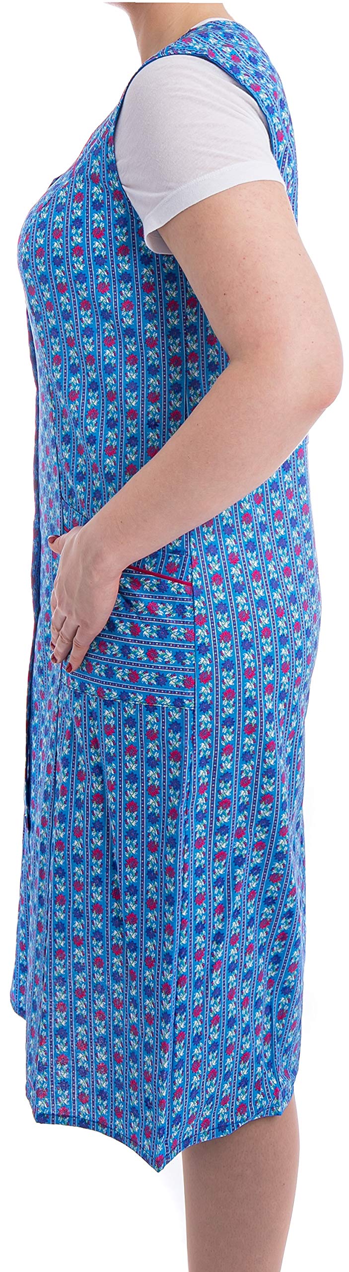 Grembiule Bottoni Donna Lungo 100% Cotone Senza Maniche