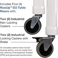 Vista 2 de Karben RizeUp GO - Elevadores de mesa móviles para mesas plegables de patas dobladas, juego de 4