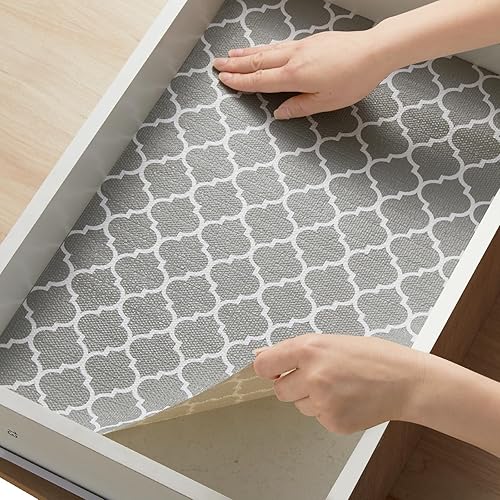 Miniatura 9 de Viseeko Revestimientos de cajones y estantes para armarios de cocina papel antideslizante para estantes, no adhesivo, agarre fuerte, impermeable,