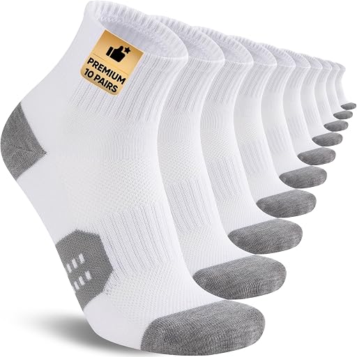 COOPLUS 10 Pairs Mens Quarter Socks Breathable Casual Ankle Short Thin Socks for Men