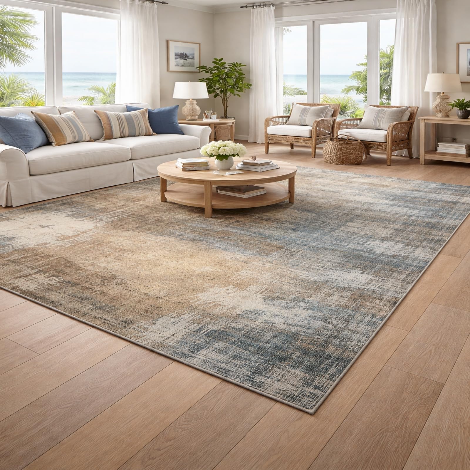Tapis de salon antidérapant et lavable 200x280 pour décoration