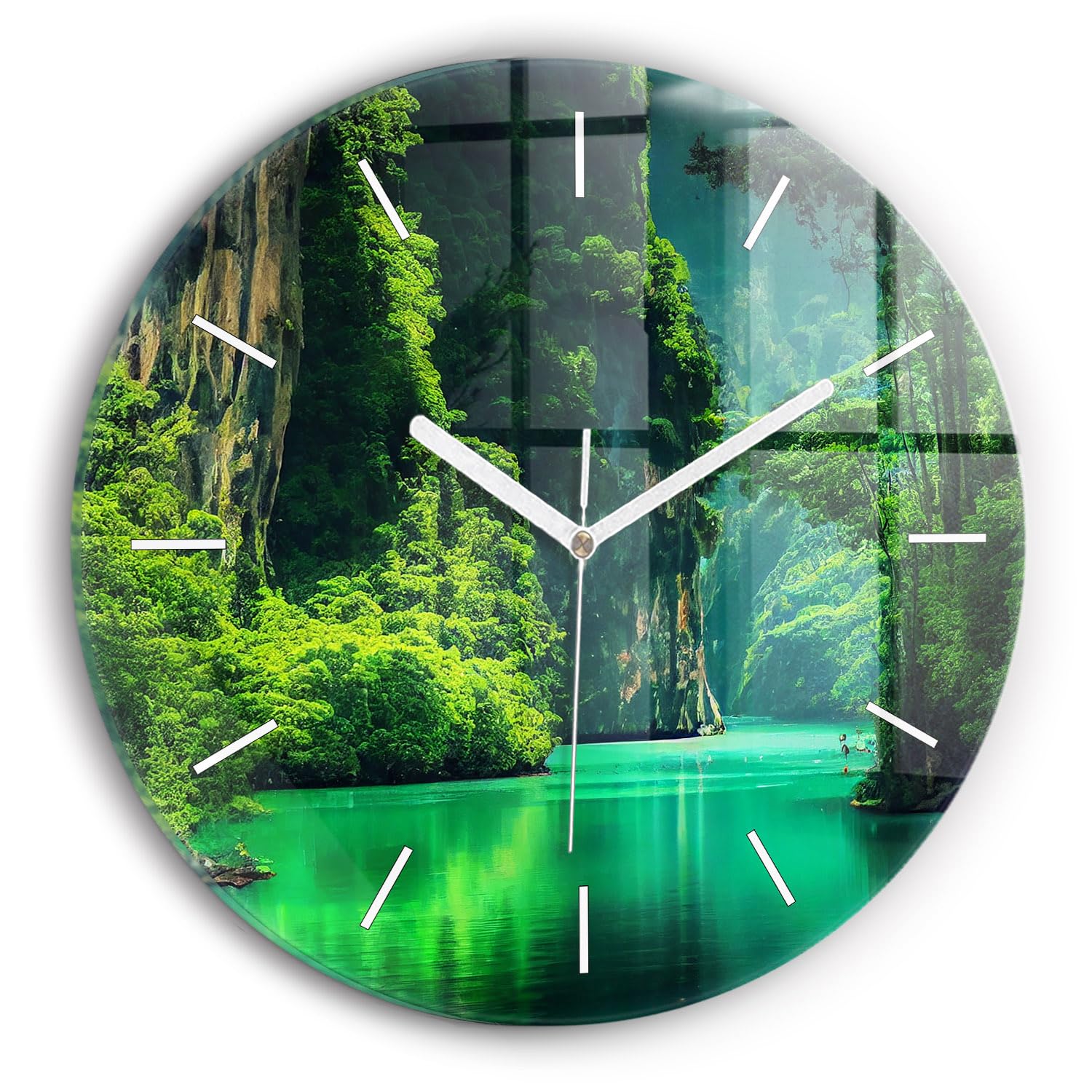 Horloge en verre moderne silencieuse Wallfluent 30 cm fin du tic-tac