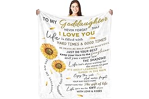 Cherished Goddaughter Gift from Godmother: 60"x50" Sunflower Soft Flannel Blanket