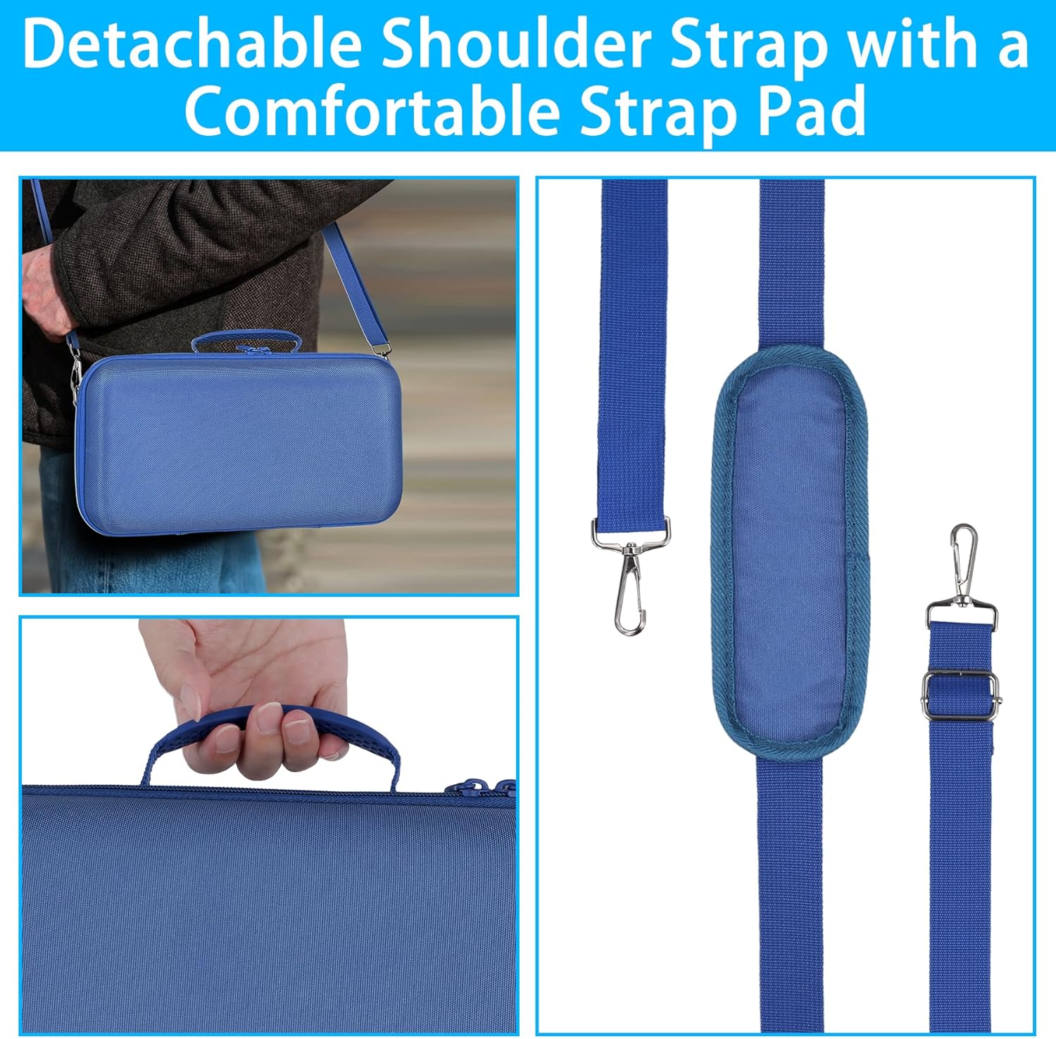 for Bose SoundLink Max Portable Speaker Hard Protective Case, Portable Travel Case Replacement with Shoulder Strap and Handle (Sky Blue Case) - co2CREA - Image 8