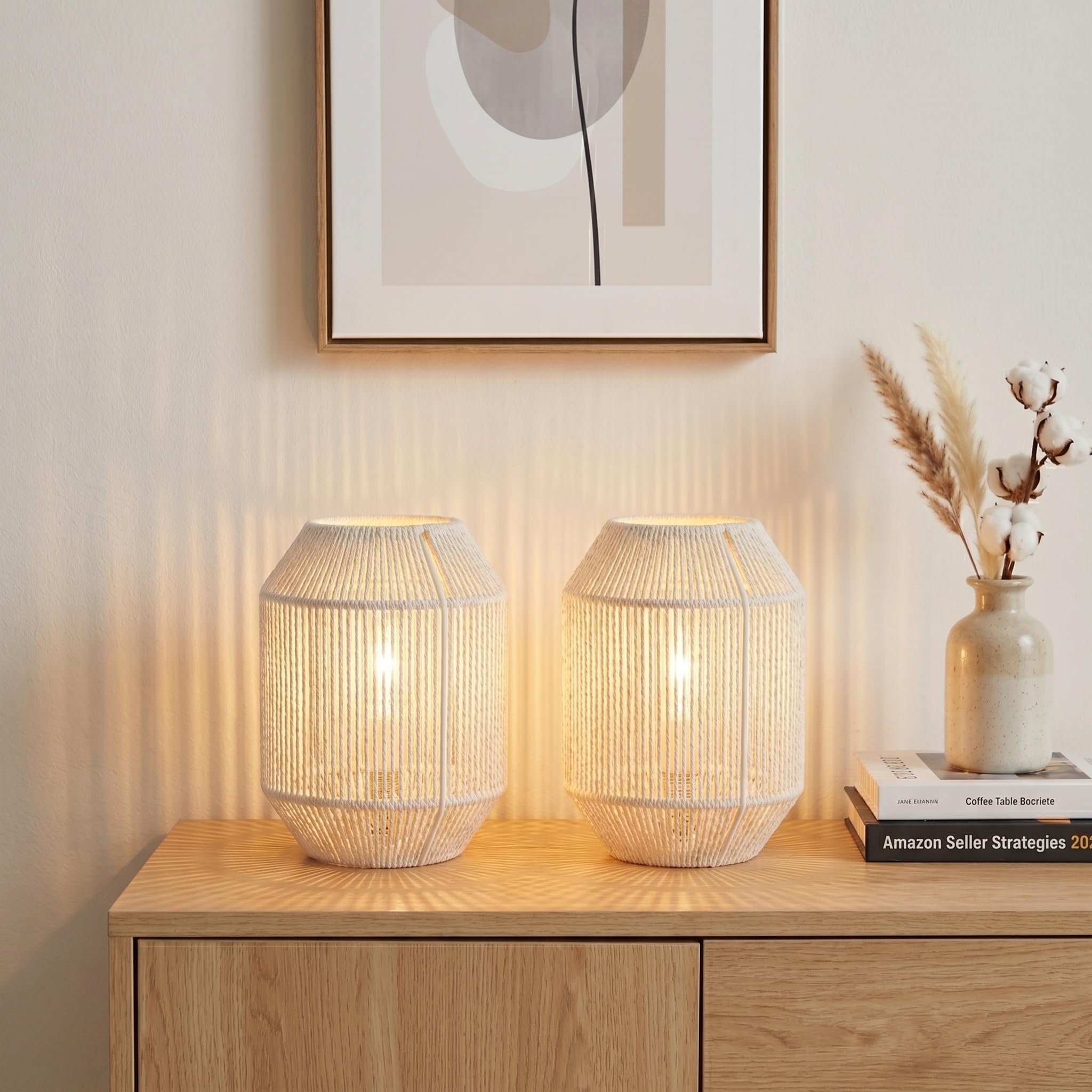 JHY DESIGN Set of 2 Battery Operated Table Lamps, 22cm Tall Cordless Metal Cage Bedside Lamps with Warm LED Light, Decorative Accent Lamps for Bedroom Living Room Hallway