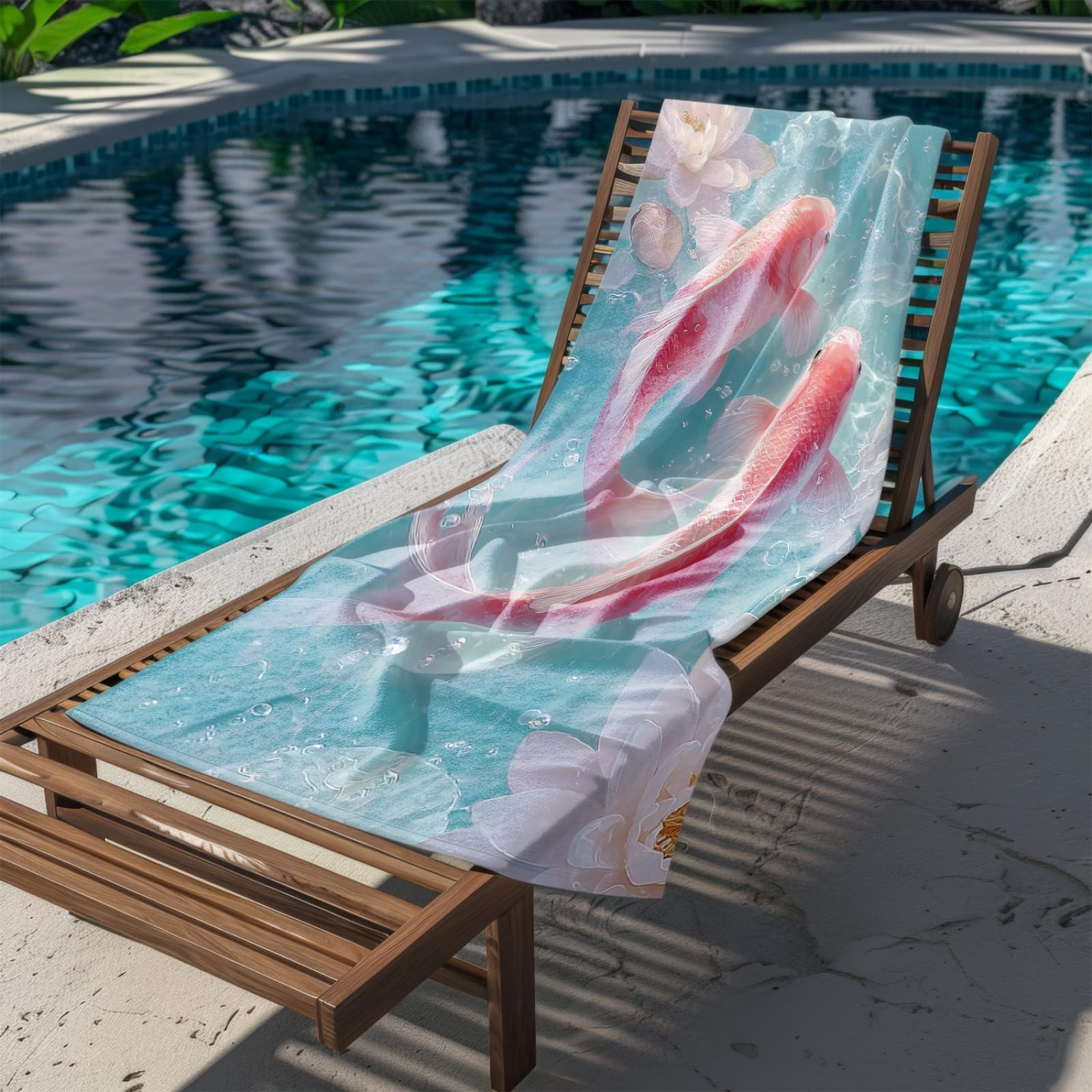 Générique Serviette Microfibre Plage Poisson Rose