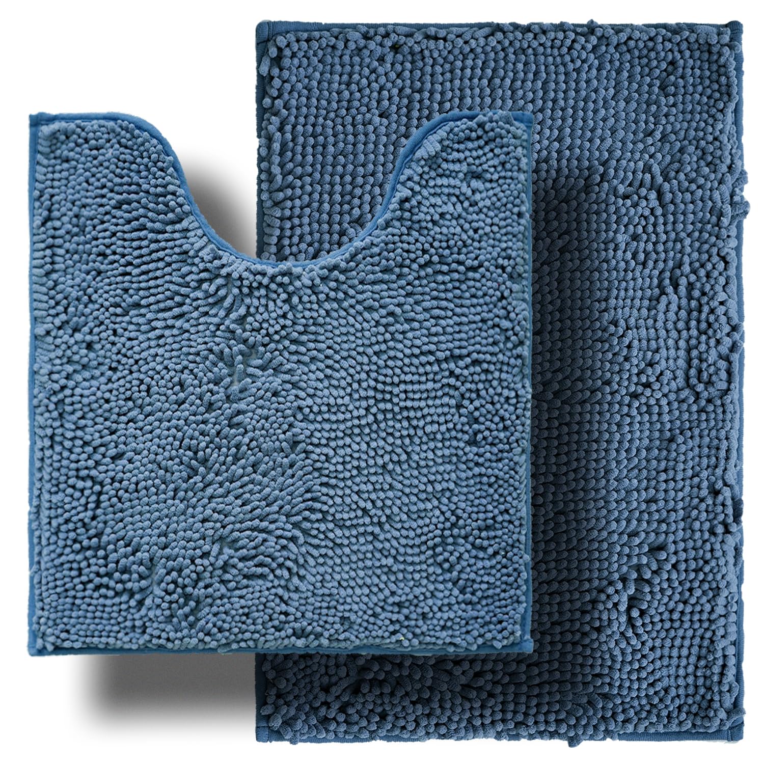 Bathroom Rugs Sets 2 Piece, Ultra Soft Absorbent Bath mat Chenille Bathroom Rug, Antiskid Bath mats Washable Bathroom mat (20x32 inch + 20x20inch