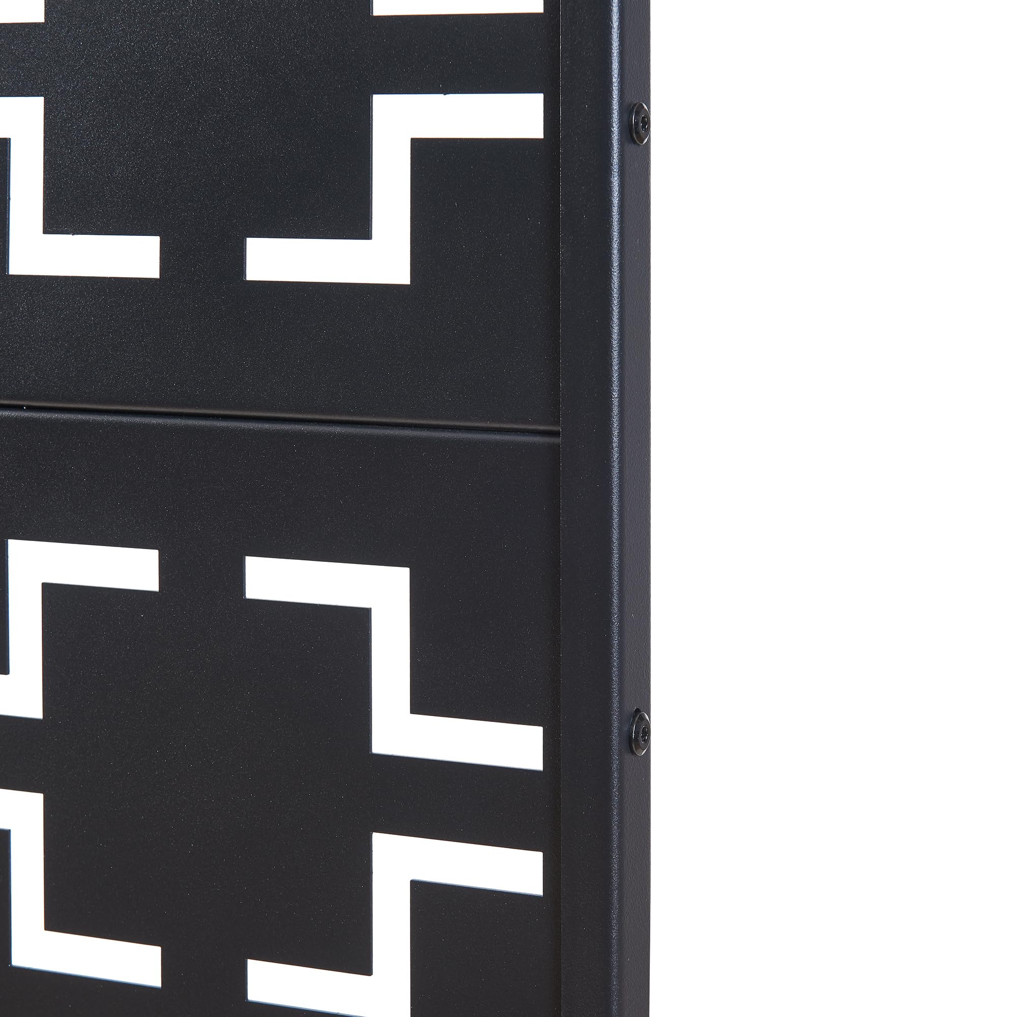 casa.pro Cloison de Séparation Paravent Intérieur Séparateur de Pièce Design Moderne pour Délimiter Différentes Espaces avec Motif Décoratif Salon Séjour Bureau Acier Galvanisé 200 x 100 x 50 cm Noir