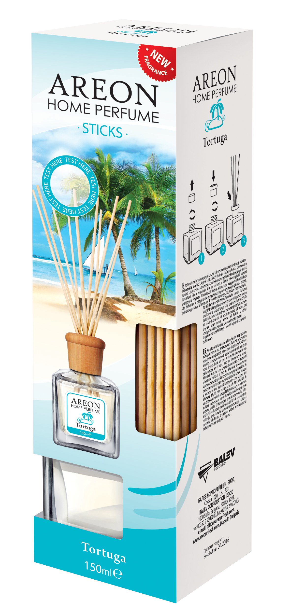 Home Perfume Reed Diffuser 150 ml Tortuga + 10 Rattan Reeds