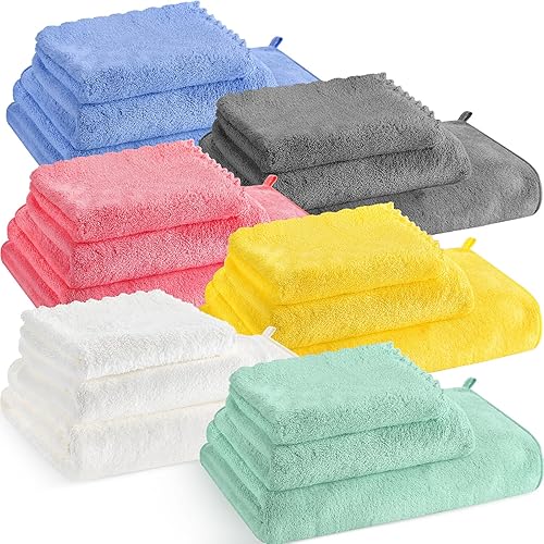 Miniatura 1 de Moukeren Juego de 18 toallas de baño de microfibra, juego de toallas de baño de microfibra, terciopelo coral, altamente absorbente, toalla de baño