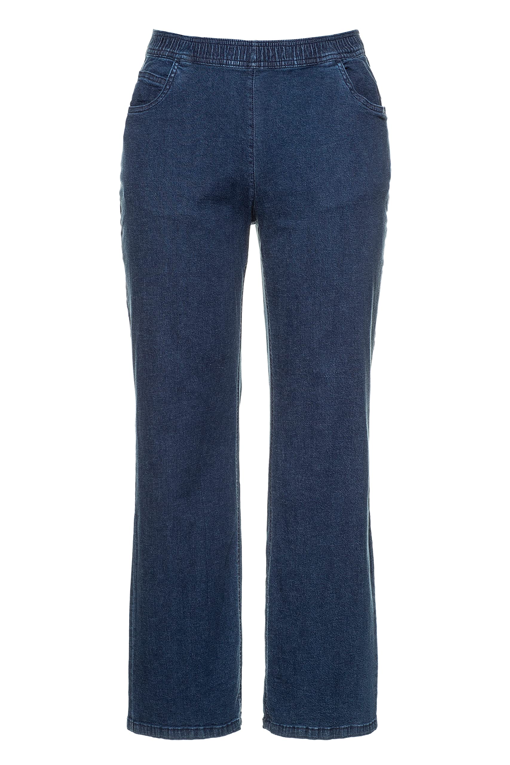 Ulla Popken Femme Grandes Tailles Jean Large Mary, Coupe Ample à 5 Poches, Ceinture élastique 725331