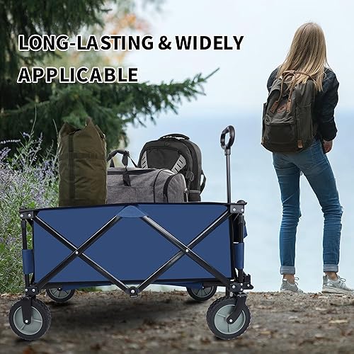 Miniatura 9 de Carro plegable al aire libre, carro utilitario al aire libre, carrito de jardín, carrito de playa plegable resistente, carrito plegable de camping