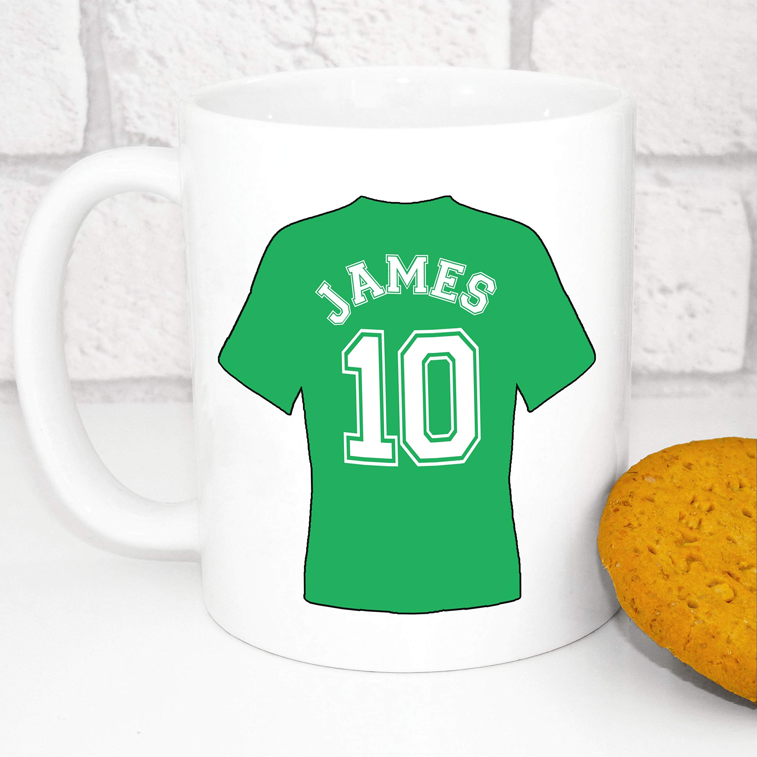 Personalised Football Mug - Custom Football Shirt Mug - Choose Your Team's Colour (Green)