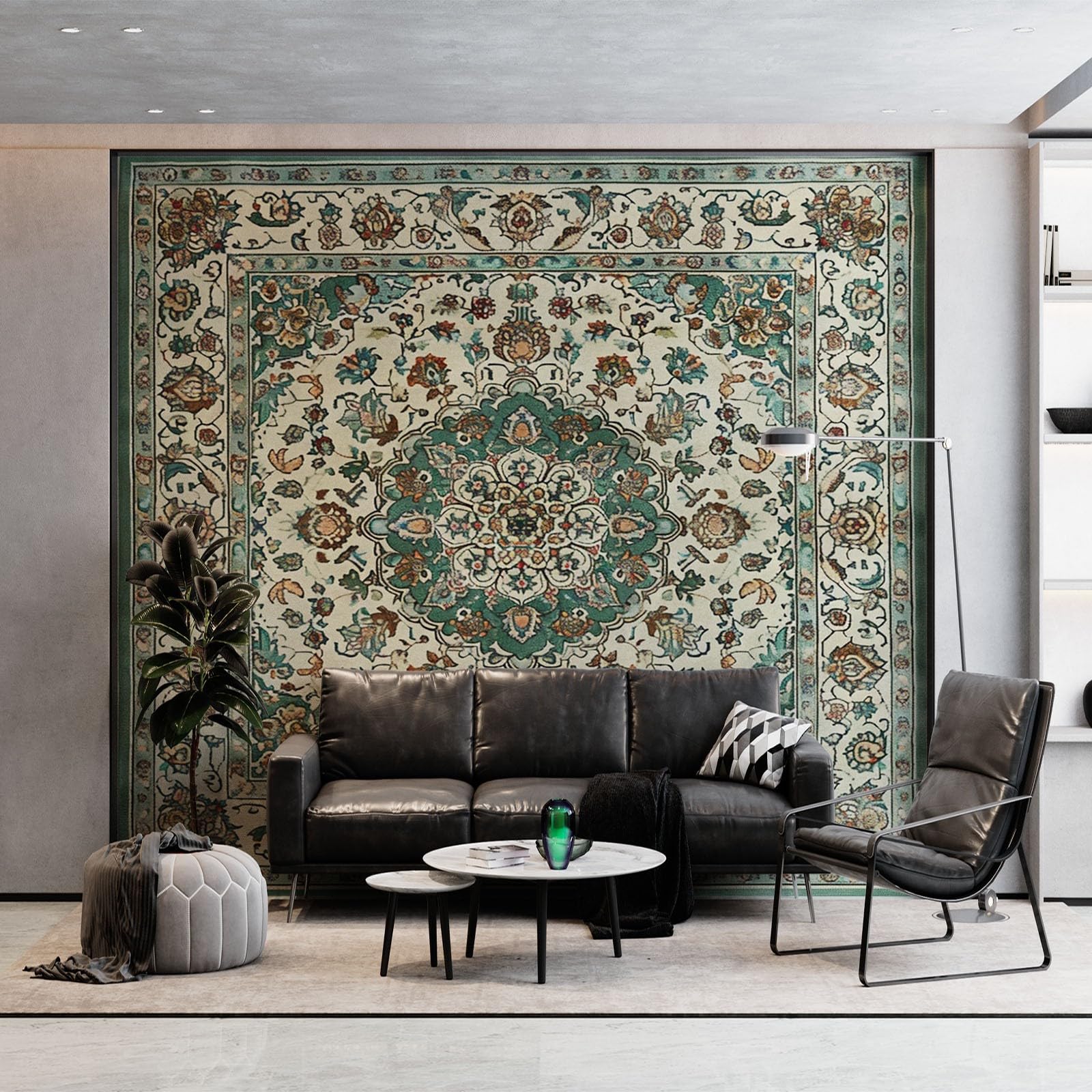 Versatile Photo Wallpaper Paisley Style Pattern Wall Mural Art, 300 x 210 cm (WxH) Stunning Wall Art for Living Room, Bedroom, Children's Room & Corridor Sage Green