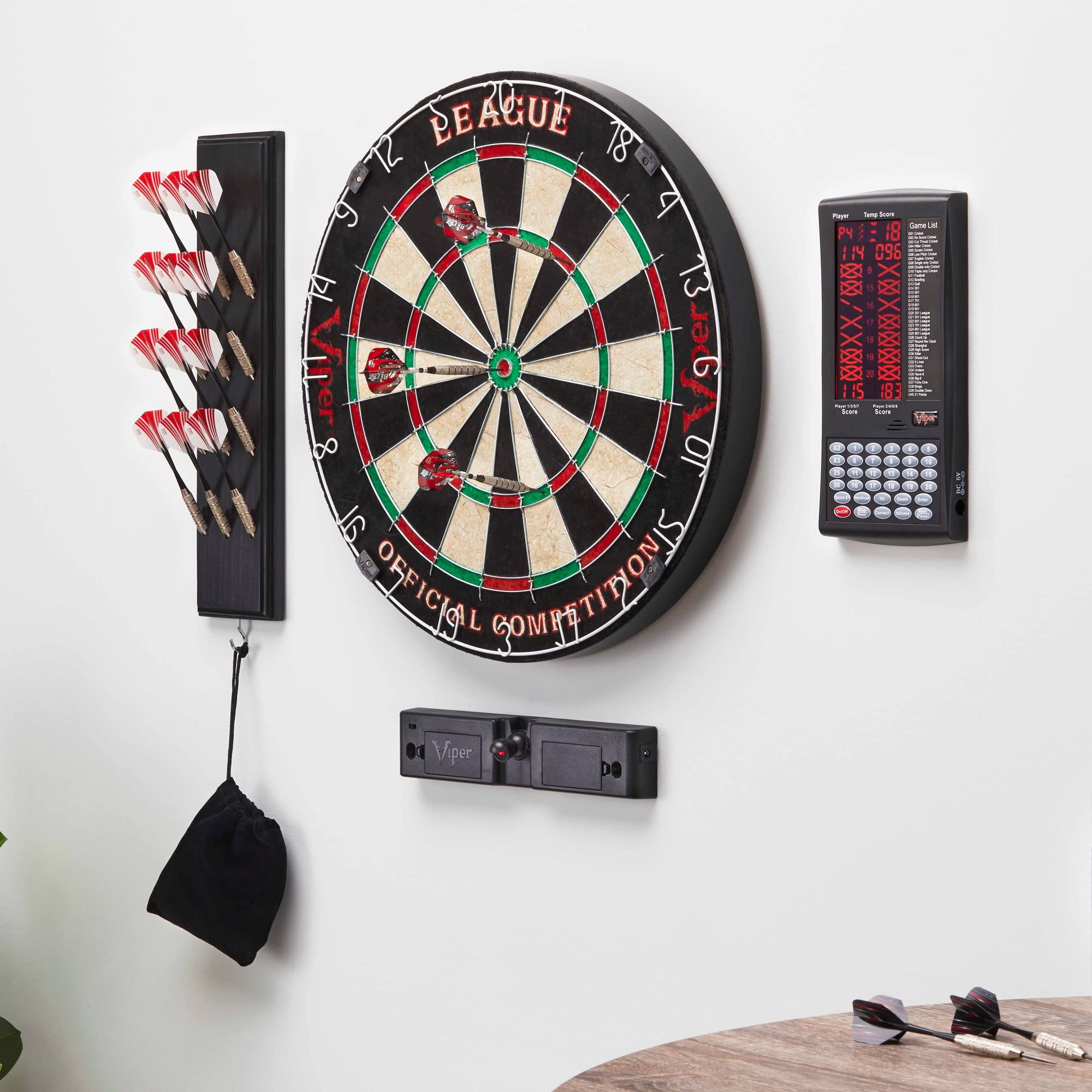 Viper ProScore - Segnapunti elettronico digitale per freccette fino a 8 giocatori, con 40 giochi e 655 opzioni di gioco, tra cui cricket e X01
