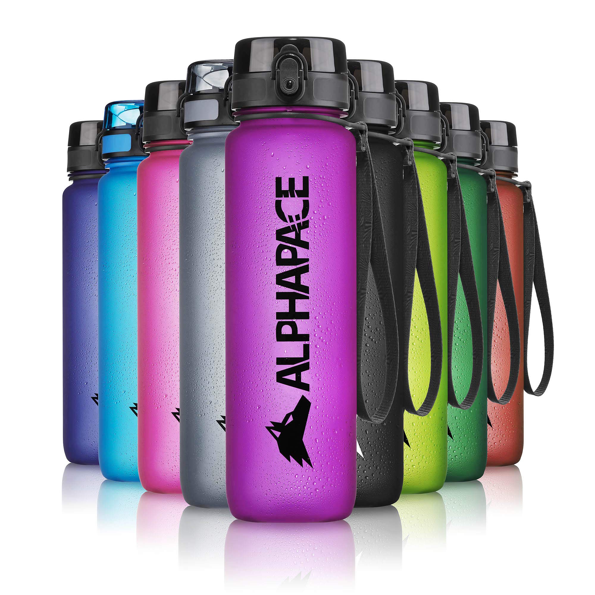 ALPHAPACE Trinkflasche 350ml/500ml/650ml/1000ml/1500ml, auslaufsicher, BPA-frei, für Sport, Radfahren und Outdoor-Aktivitäten – Sportflasche mit Fruchteinsatz