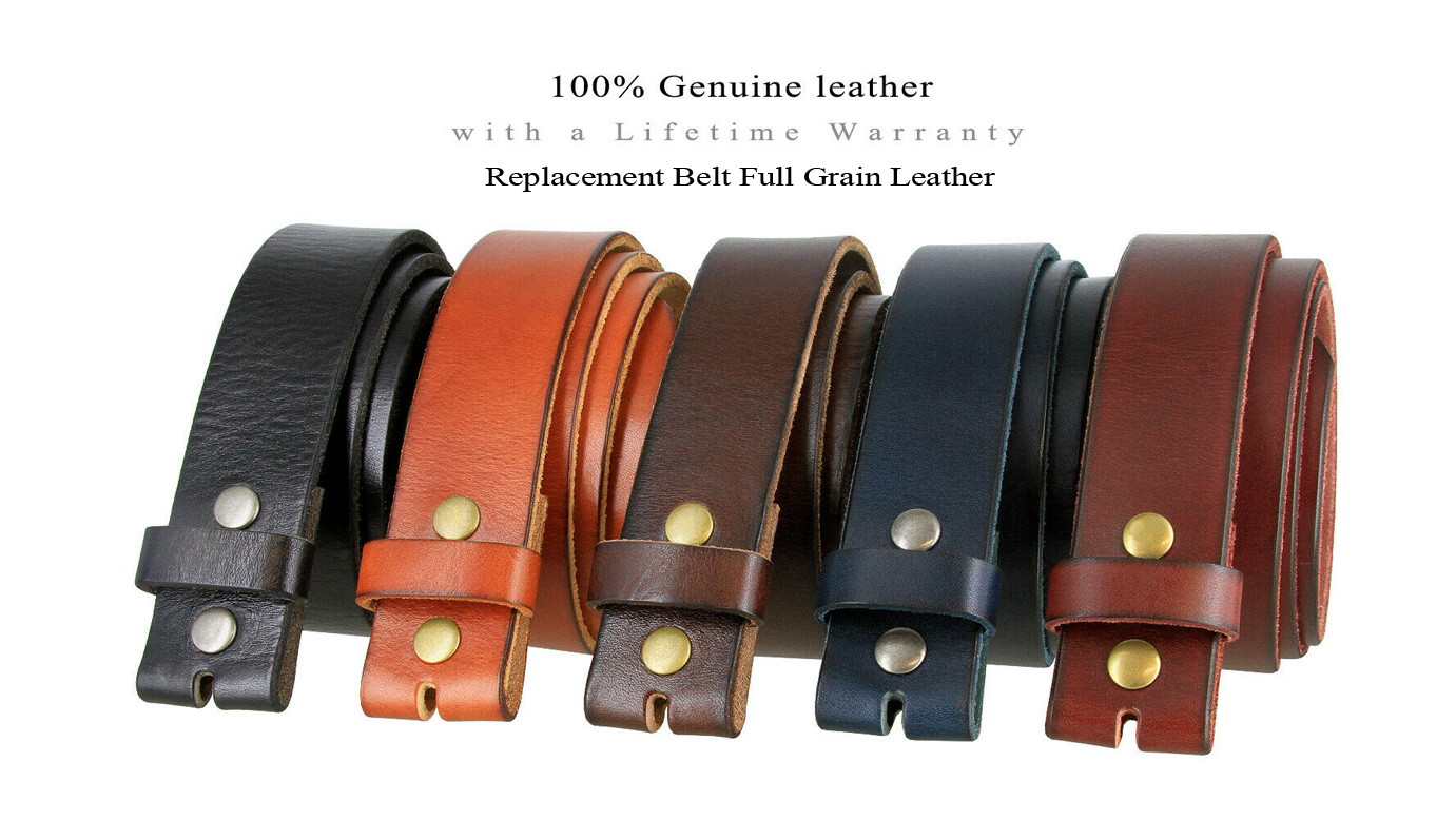 NWTS one size belt 100% One-Piece Full Grain Leather Belt Strap with No Slot  main image 4