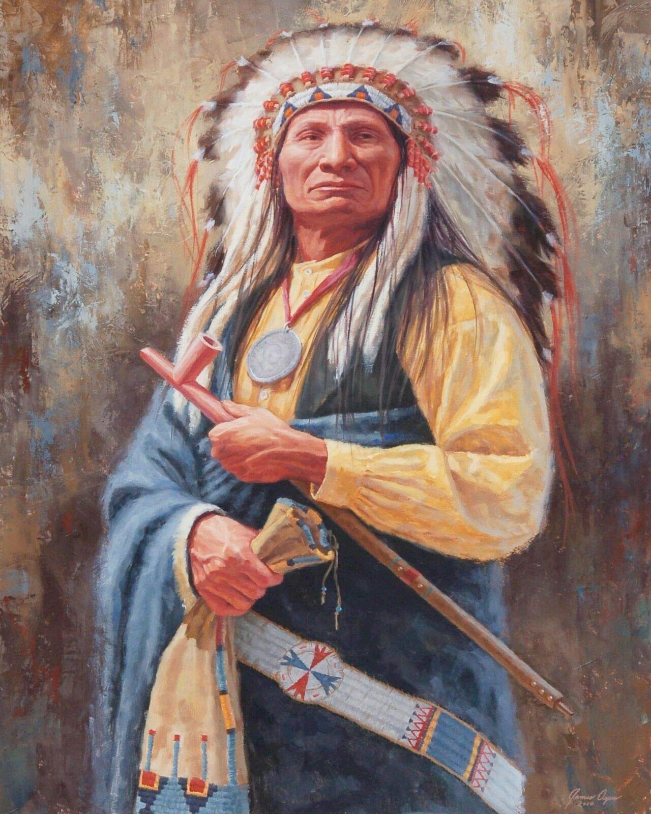 Kueprae A158 Native American Red Indian Chief Metal Plaque Tin Sign Wall Decor 12X8 Inches