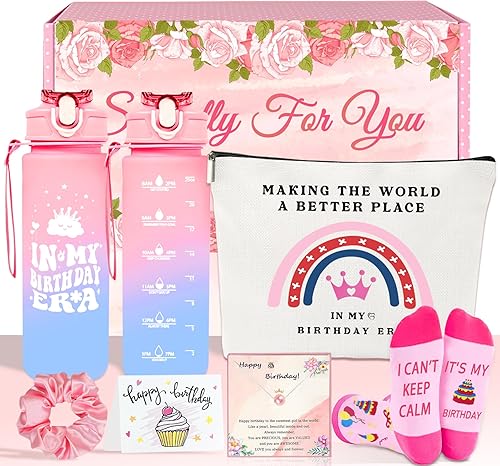 Miniatura 15 de Set de regalo en caja de botella de agua fabulosa de 25oz de color rosa, regalos de cumpleaños para mujeres - Divertidas ideas de regalo de