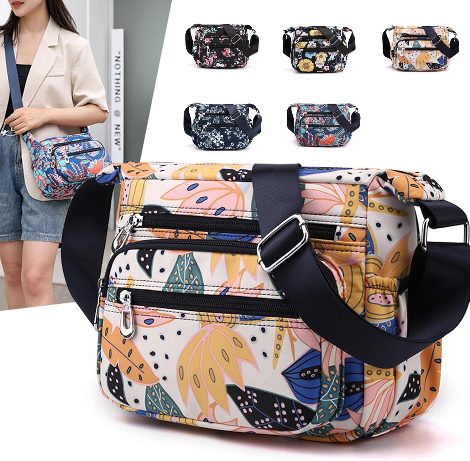 Crossbody Bags for Women, Medium Size Shoulder Handbags Satchel Purse with Multi Zipper Pockets - Image 2
