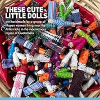 Vista 5 de Thorness Cesta de 72 mini muñecas guatemaltecas hechas a mano para niñas y niños - Muñecas de ansiedad