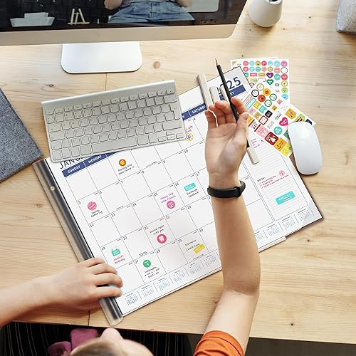 Miniatura 2 de Ospelelf Calendario de escritorio grande 2024 x 17 pulgadas, calendario de 18 meses de enero de 2024 a junio de 2025, calendario de escritorio con
