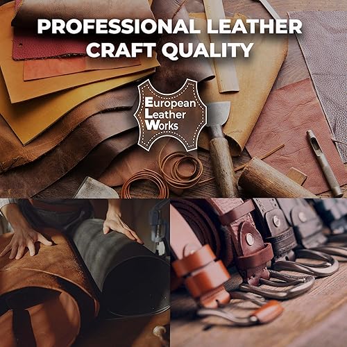 Miniatura 9 de ELW - Correas de cuero curtido vegetal, 5-6 onzas (0.079in) de grosor, tamaños de 12 a 4 pulgadas de ancho x 72 pulgadas de largo, cuero para