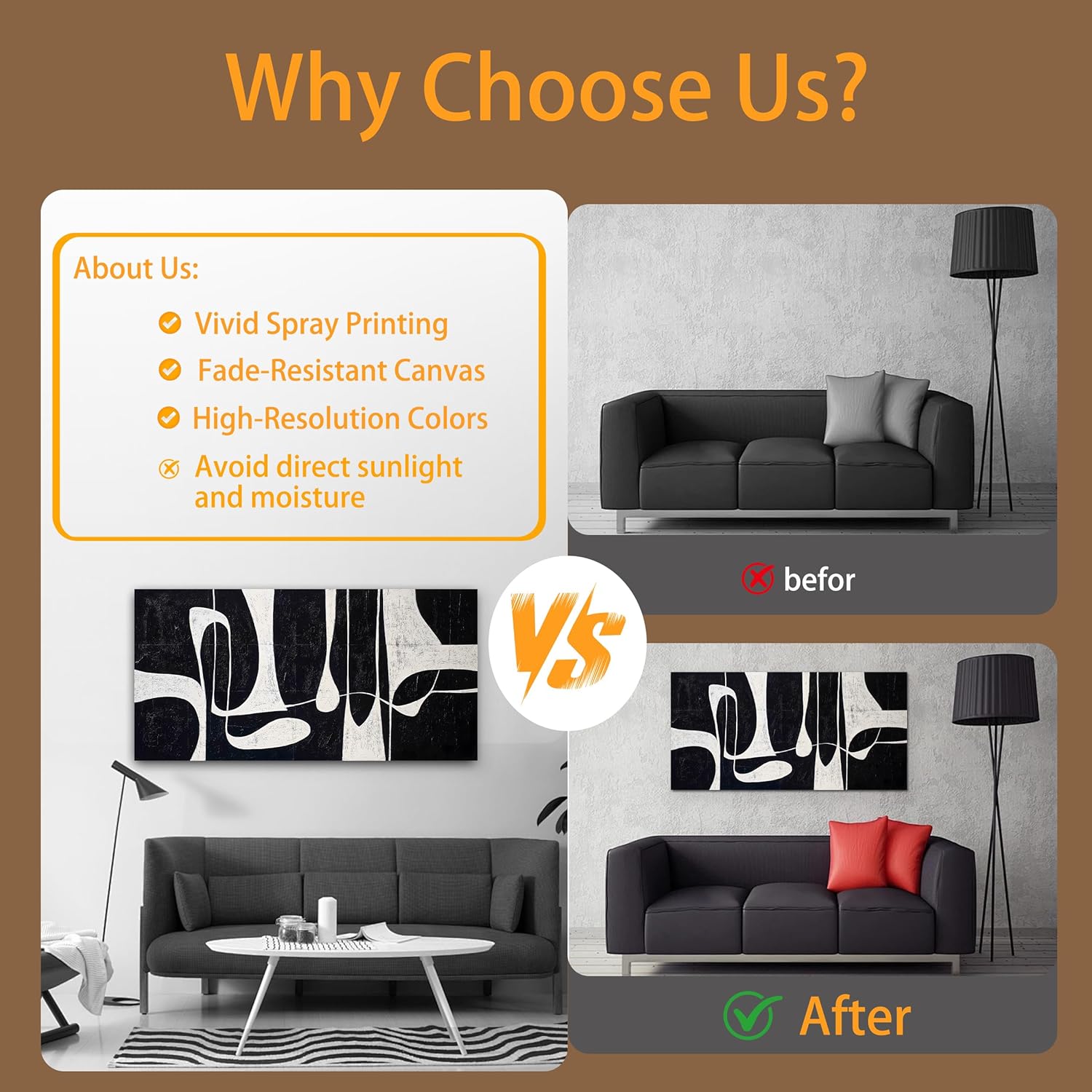 Tarfupth Black and White Abstract Wall Art for Living Room Minimalist Line Large Canvas Artwork for Bedroom Home Office Wall Decor Modern Canvas Prints 20"x40"