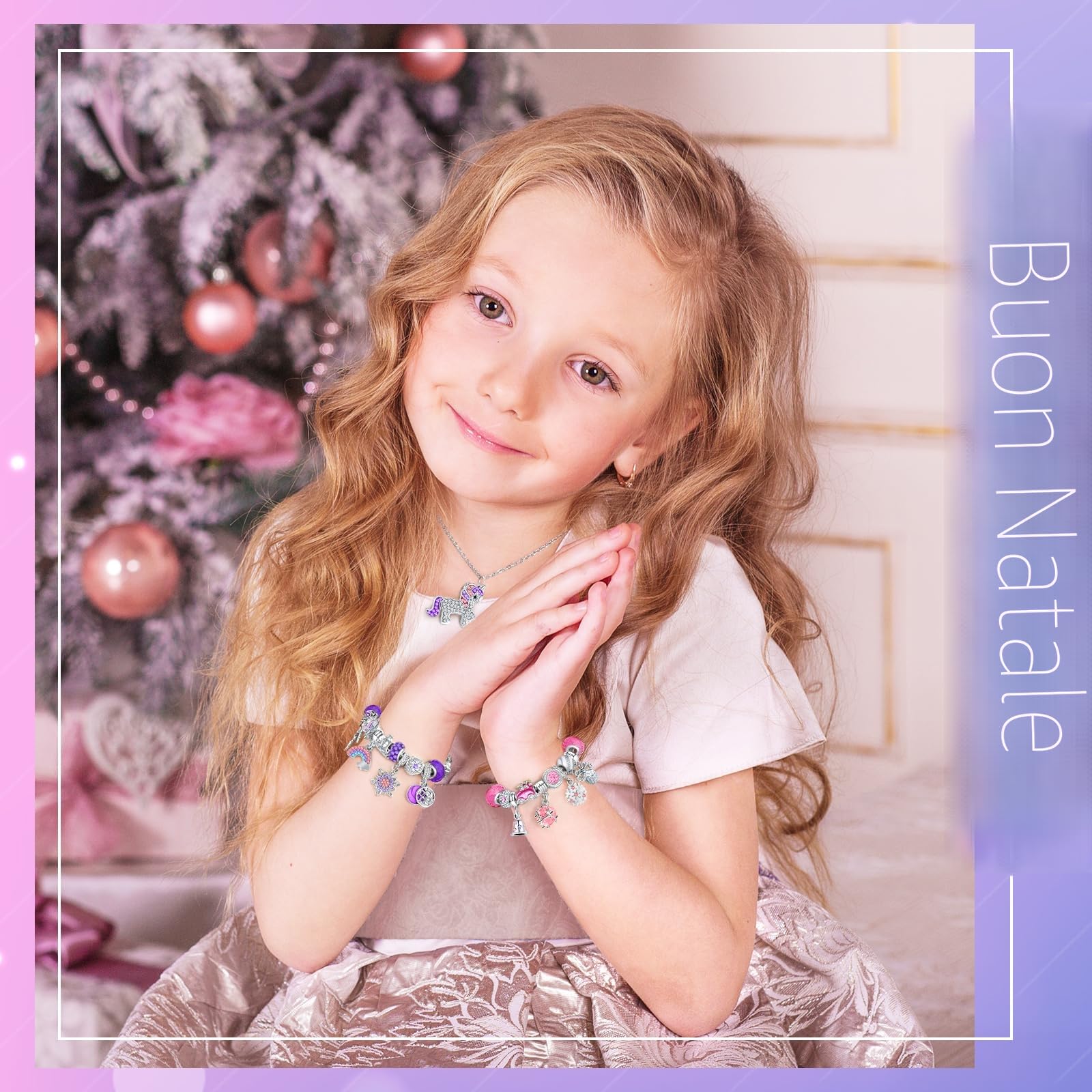 Hymarvo Calendario Avvento 2026 Bambina Gioielli, Calendario Avvento Bracciale Bambini Kinder Fai da Te, Calendari Avvento Braccialetti Collane Regalo Natale Ragazza 5 6 7 8 9 10 11 12 13 Anni