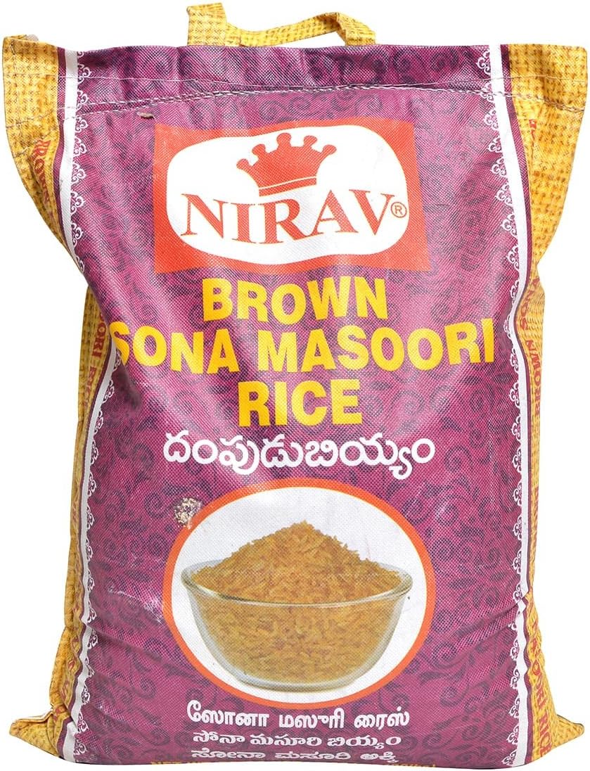 Nirav, Brown Sona Masoori Rice, 20 Pound(LB)