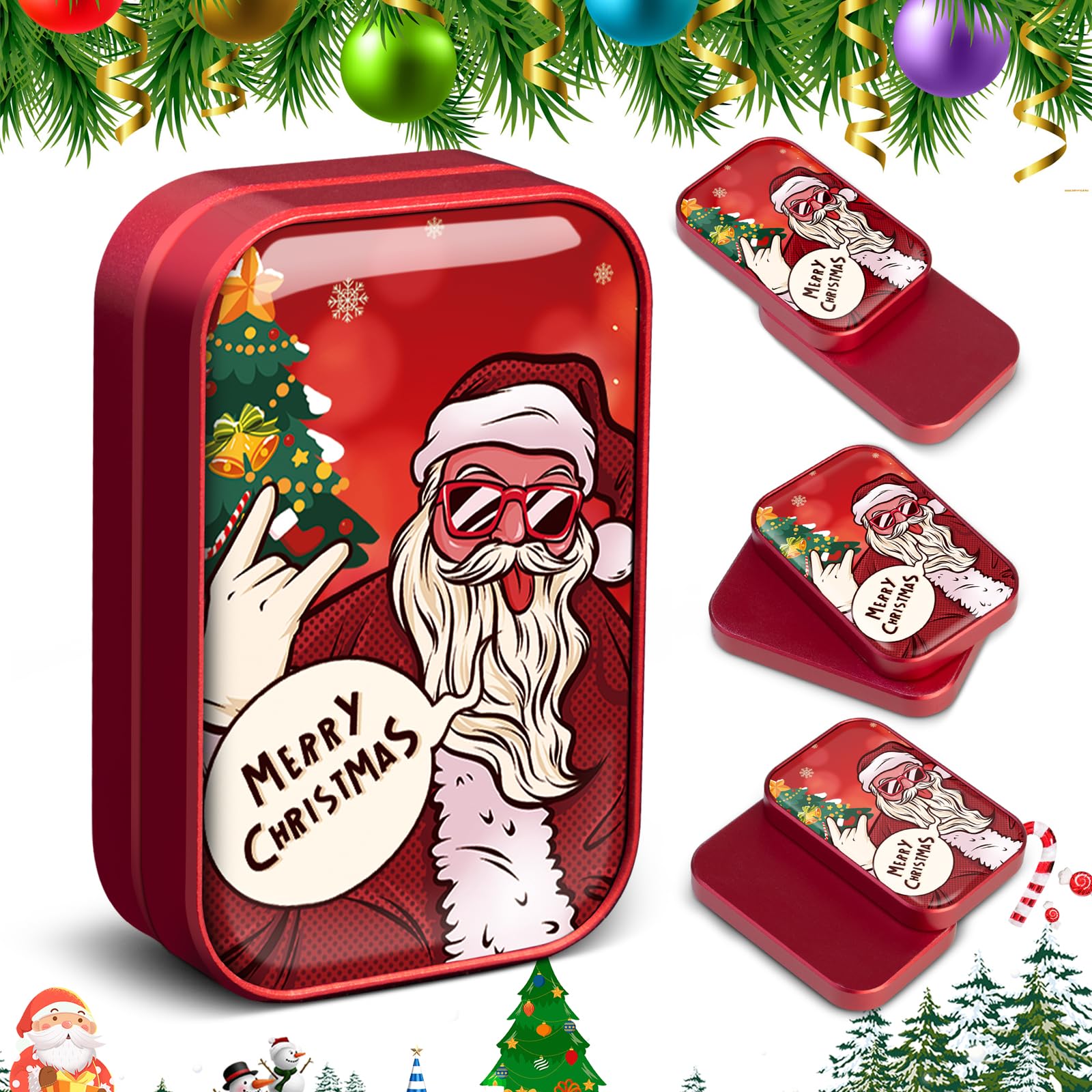 Christmas Fidget Toys, Aluminum Magnetic Fidget Slider for Anxiety Stress Reliever, Stocking Stuffers Christmas Party Favors Good Gift for Adults, Men, Kids, Boyfriend