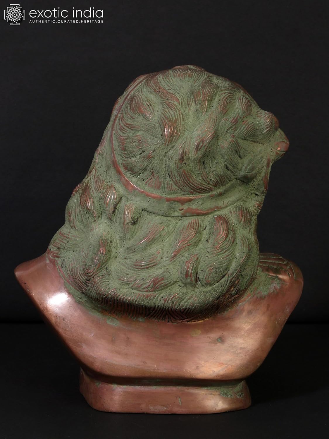 Exotic India 10" Lady Bust Brass Statue for Home Décor, Living Room, Bedroom, Indoor, Outdoor, Table Décor