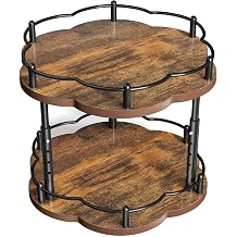 Spice Rack Lazy Susan Organizer for Cabinet, Rotating Spice Organization 2 Tier Adjustable Lazy Susan Turntable Spice Cabinet Organizer for Kitchen Countertop & Pantry, Wood 10 Inch Seasoning Storage